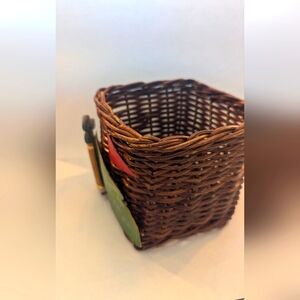 Vintage Gold Theme flora basket - trinket basket, remote control basket etc